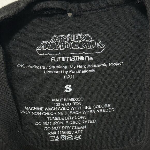 My Hero Academia Adult Small Black Anime Graphic T Shirt Short Sleeve Funimation - Picture 3 of 12